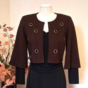 NWT Robert Kitchen Woman's Elegant Shrugs Brown 3/4 Sleeves Ladies Top 8